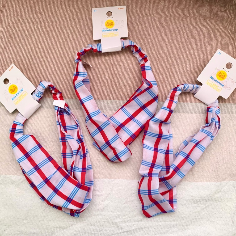 Set of 3 Red & Blue headwrap/headband for kids!